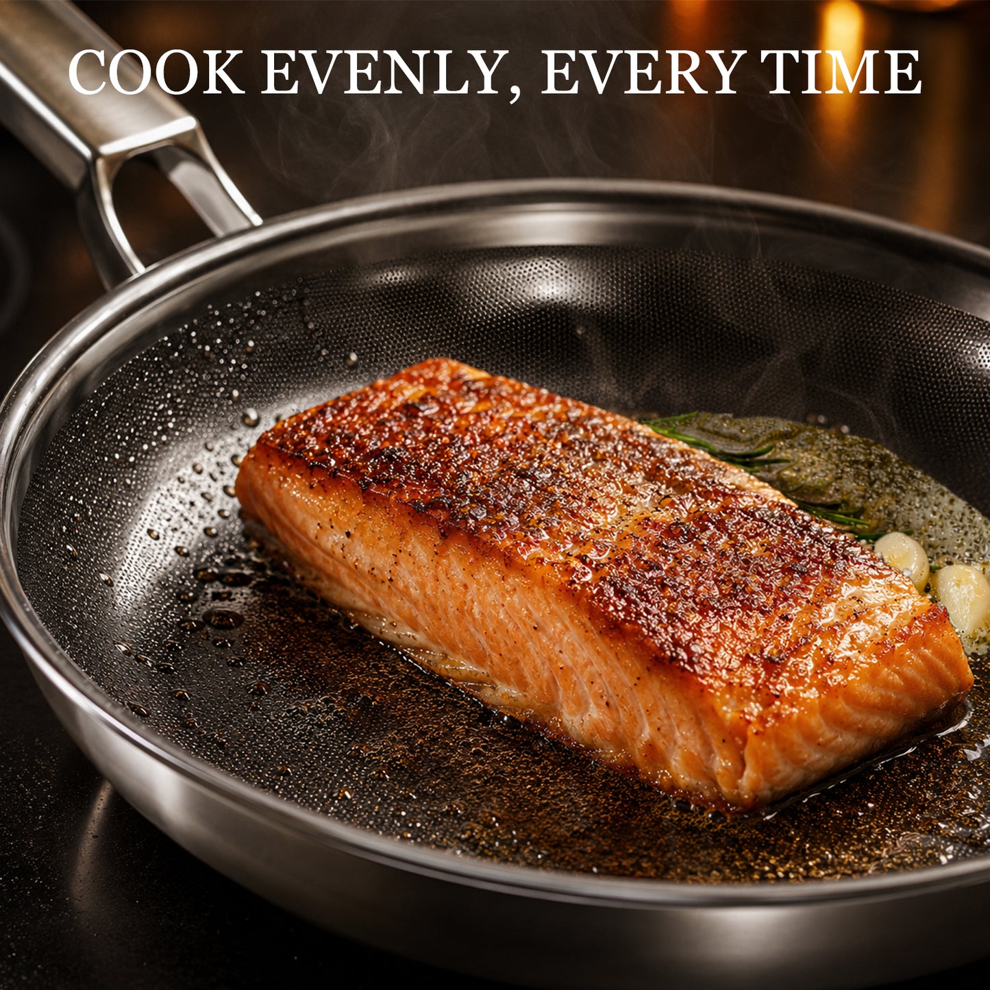 ChefStead Titanium Frying Pan, 12-Inch Titanium Pans for Cooking, PFAS & PTFE Free, Dishwasher Safe, Induction Compatible