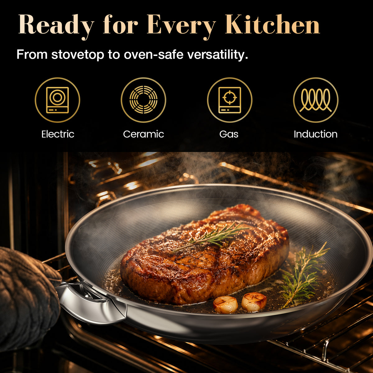 ChefStead® Titanium Clad Frying Pan 12"