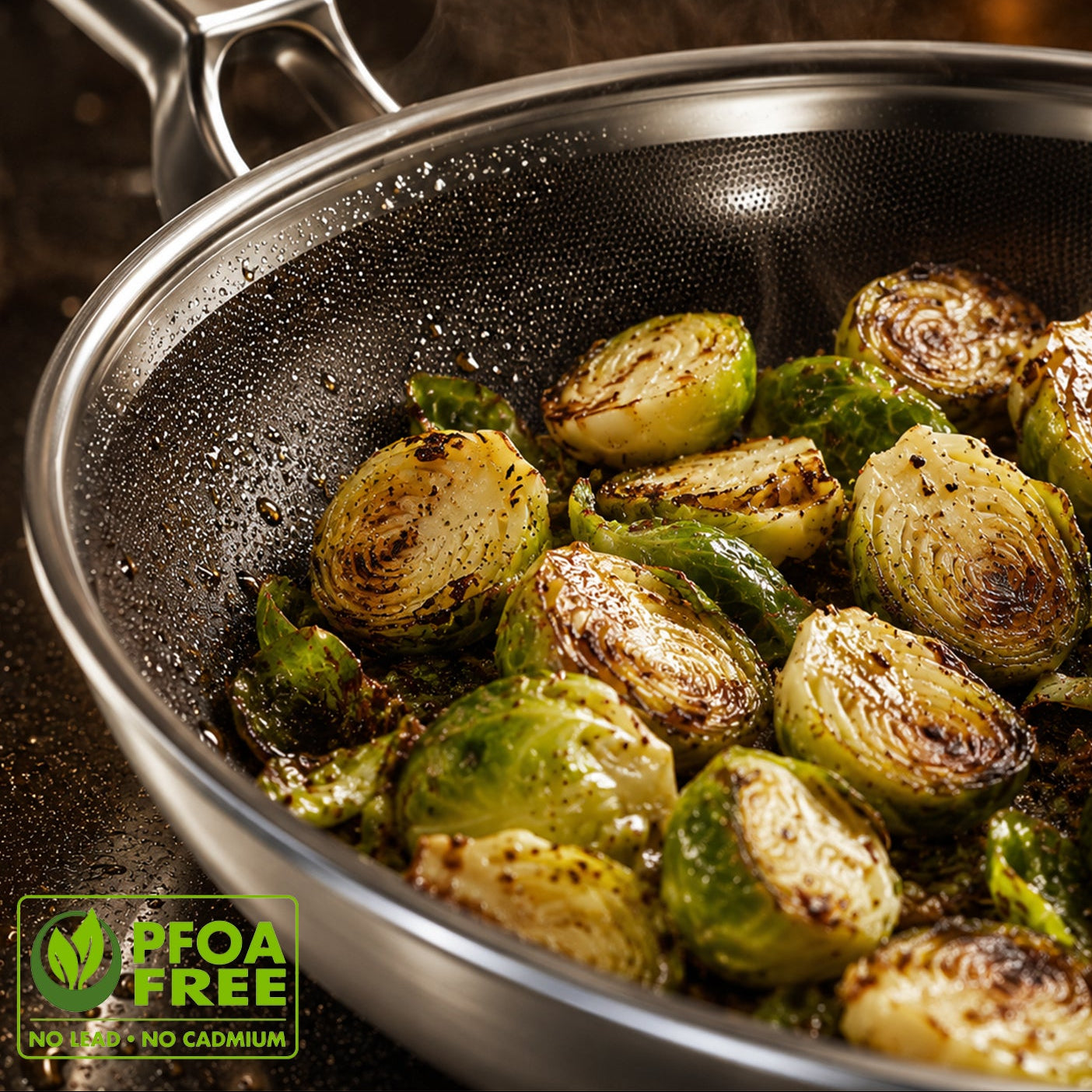 ChefStead Titanium Frying Pan, 12-Inch Titanium Pans for Cooking, PFAS & PTFE Free, Dishwasher Safe, Induction Compatible